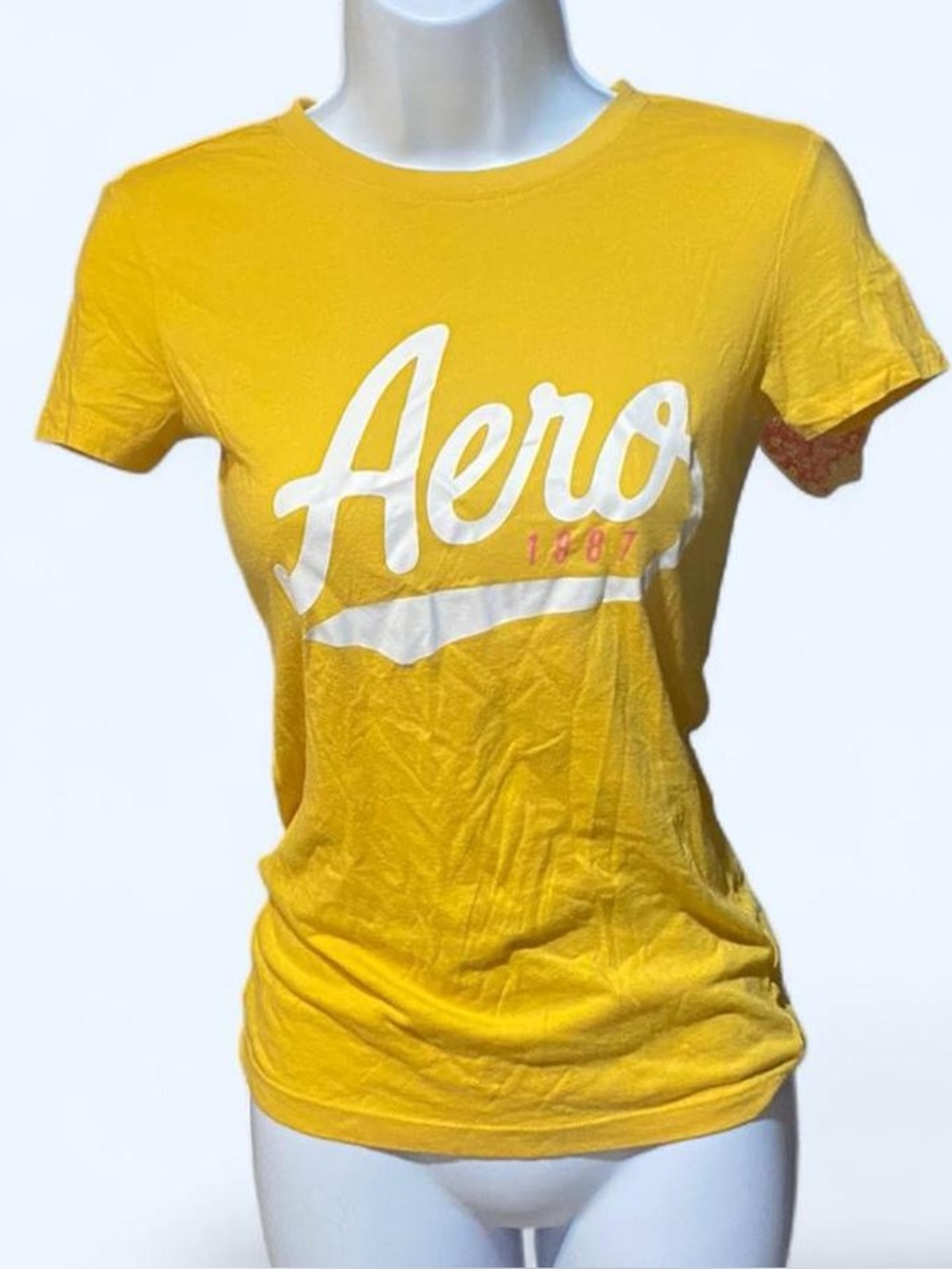 Y2K Aeropostale mustard yellow baby tee